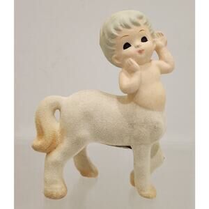 Vintage Rare Josef Originals Flocked Centaur Boy With Original Sticker